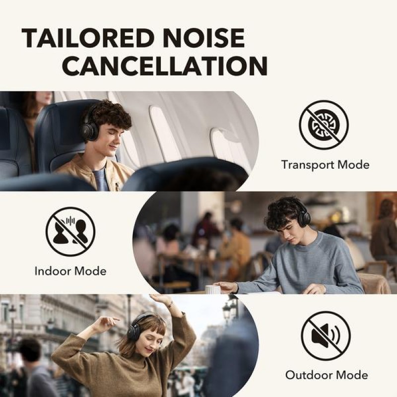 Soundcore Life Q30 Hybrid Active Noise Cancelling Headphones with Multiple Modes, Hi-Res Sound, 40H Playtime