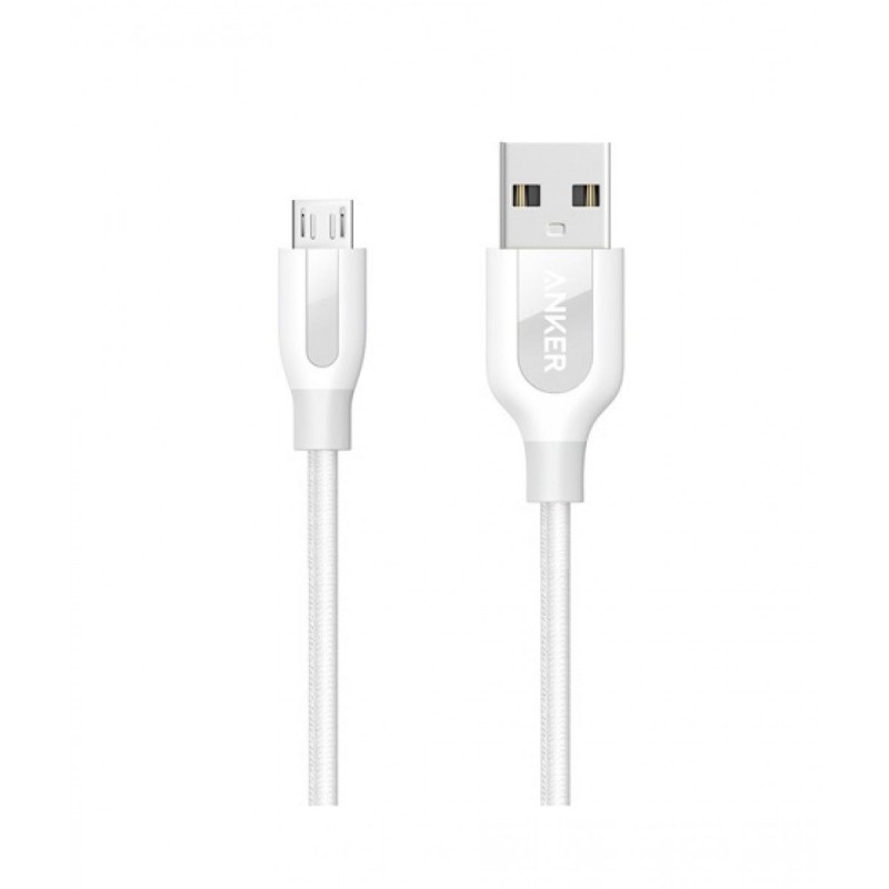 Anker PowerLine+ 3ft Micro USB Cable-White