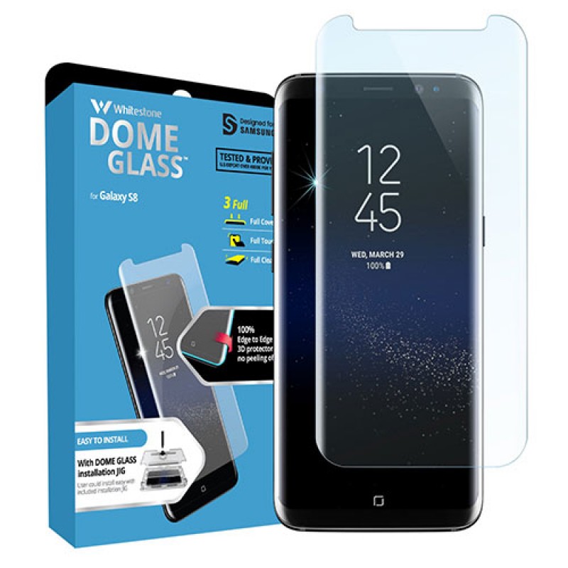 Galaxy S8 Whitestone Dome Glass Tempered Glass Screen protector with UV