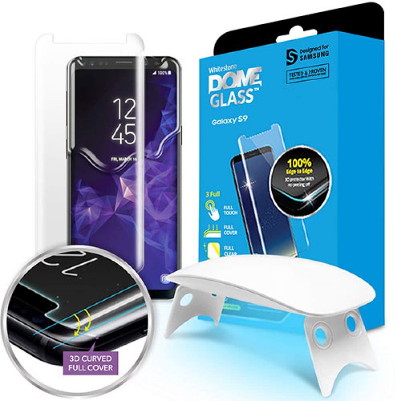 Galaxy S9 Plus Whitestone Dome Glass Tempered Glass Screen protector with UV