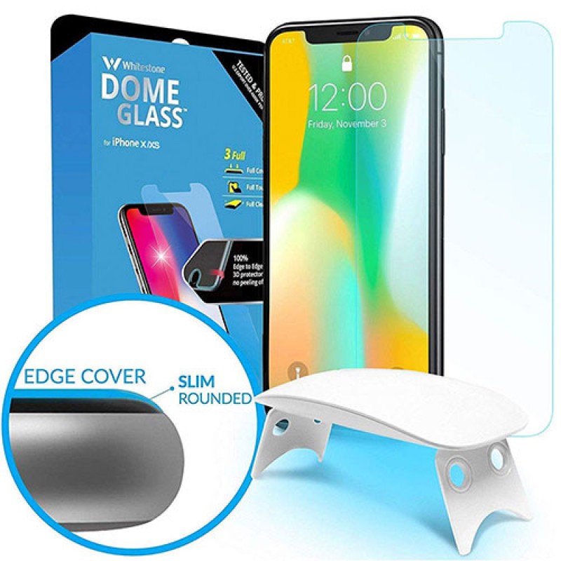iPhone XS Whitestone Dome Glass Tempered Glass Screen protector with UV