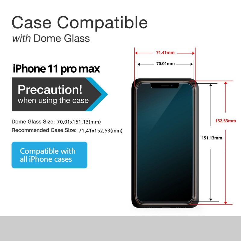 Whitestone iPhone 11 Pro MAX Tempered Glass Screen Protector