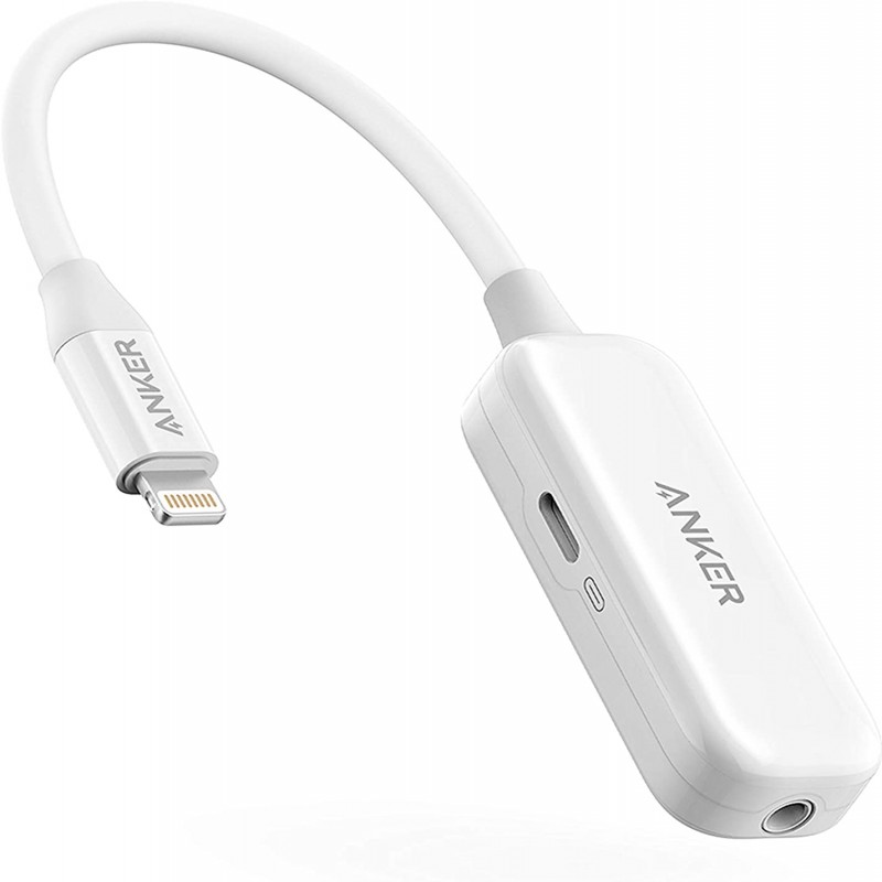 Anker 2-in-1 Audio & Lightning Charging Adapter 3.5mm Headphone Jack MFi-Certified