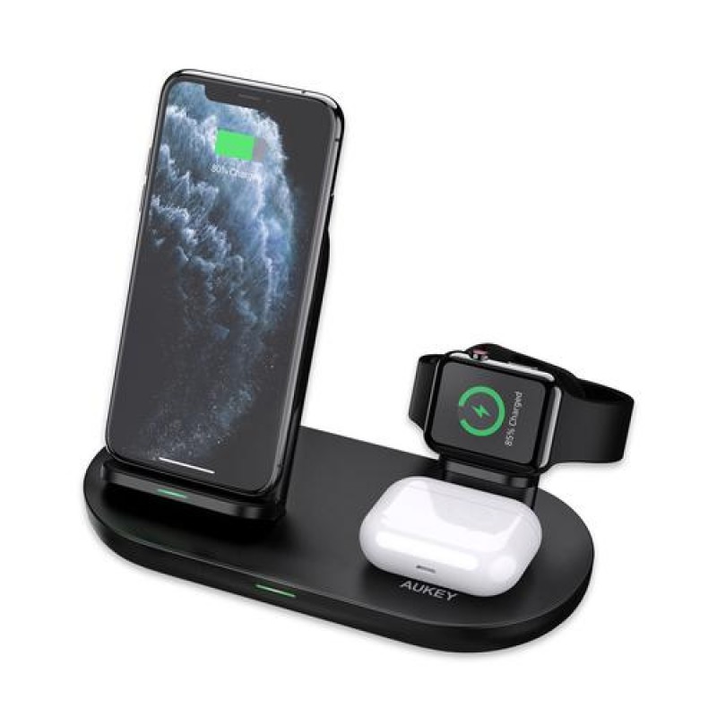 AUKEY LC-A3 Aircore 3 in 1 Wireless Charging Station Stand
