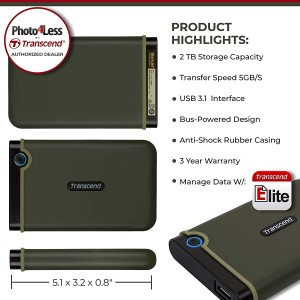 Transcend 2TB USB 3.1 GEN 1 StoreJet 25M3 Portable Hard Drive